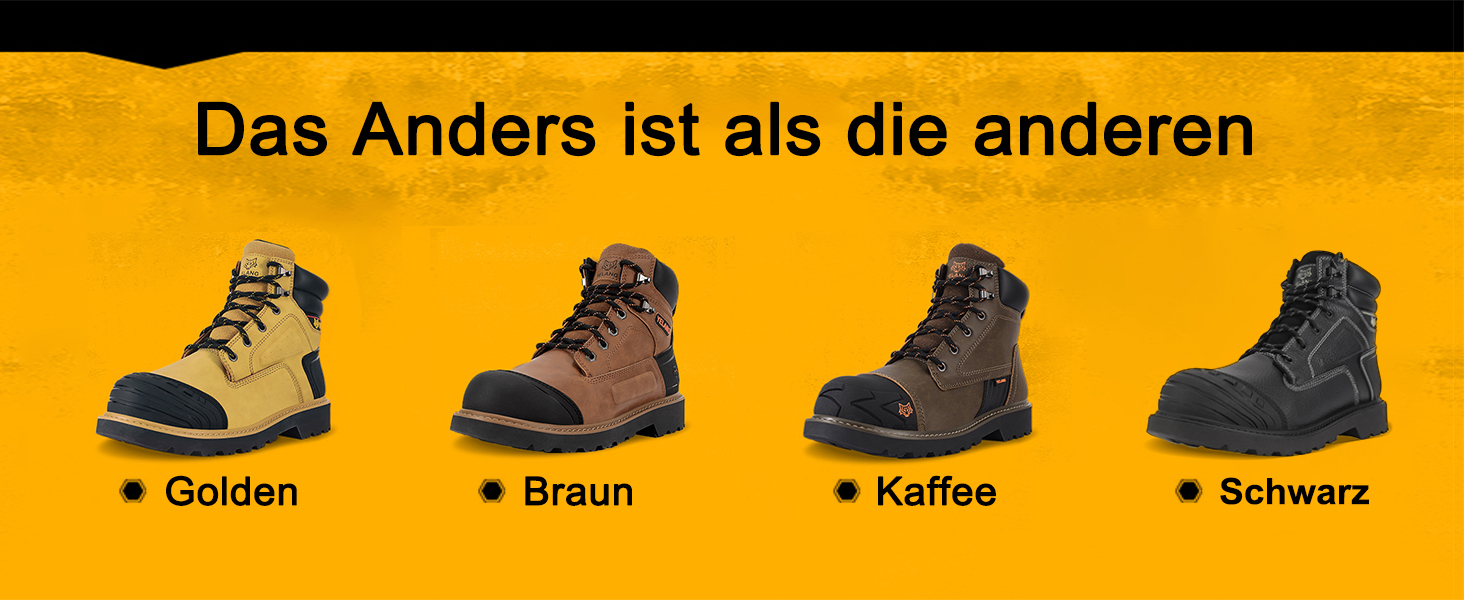 Чоловічі робочі черевики Yelang з металевим підноском, для промислового будівництва, безпечне взуття, розмір 41.5 EU, колір коричневий