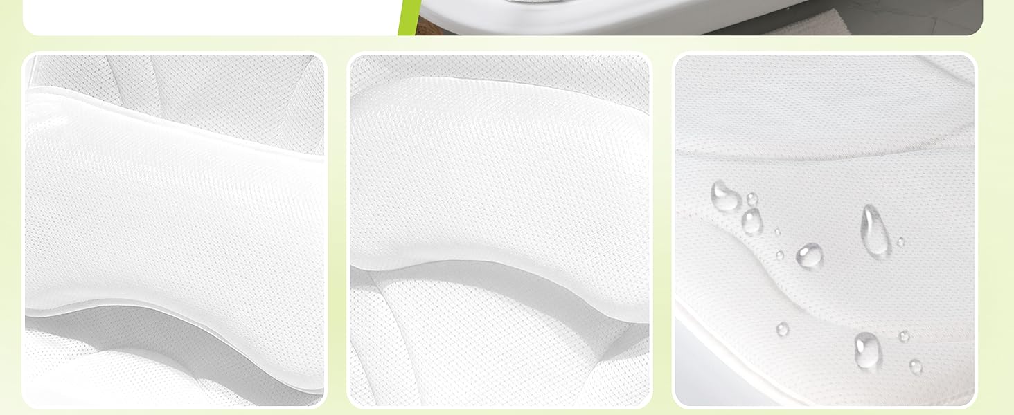 Подушка для ванни Vollkörper для тіла, спини, голови та шиї. Швидковисихаюча біла подушка для ванни – комфортне купання.