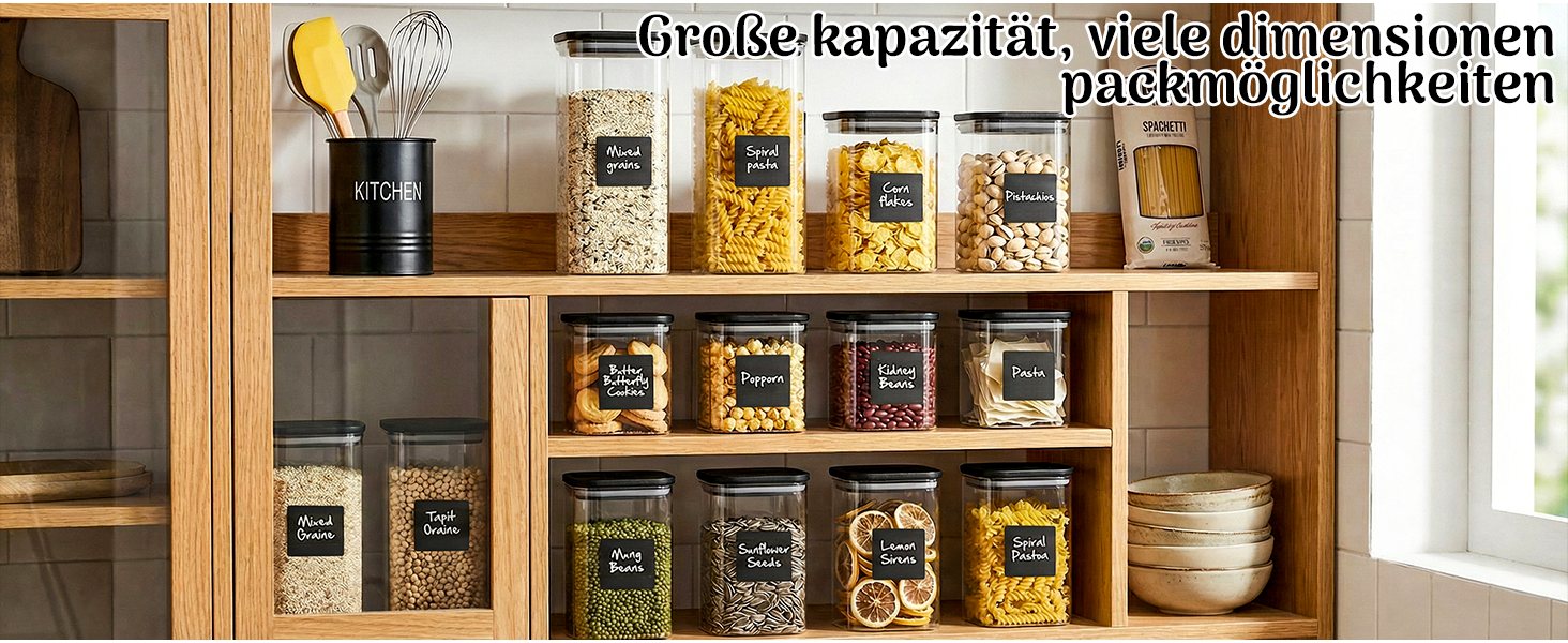 Набір герметичних скляних контейнерів для зберігання продуктів (12 шт), банки для сипучих продуктів 500/800/1000 мл для кухні