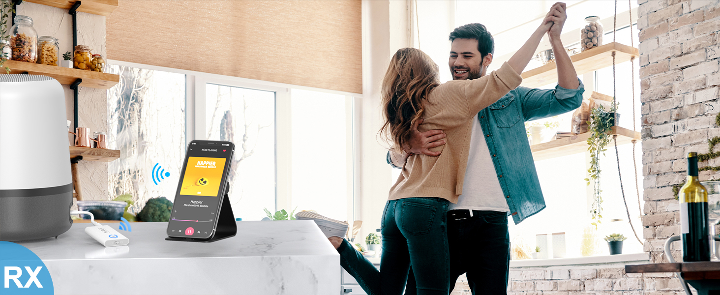 1Mii Bluetooth 5.3 адаптер для телевізора та навушників: 2-в-1 передавач/приймач, aptX-Adaptive, HD аудіо, 3.5mm jack