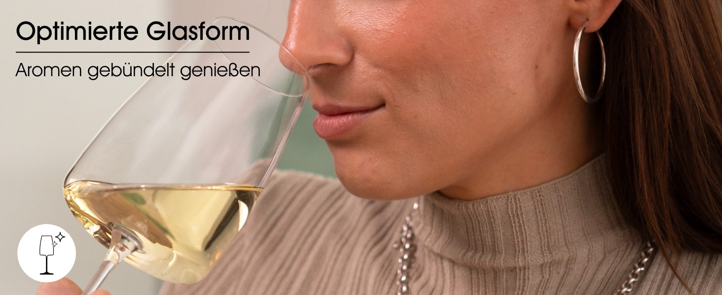 Набір білих келихів 6 шт. об'ємом 420 мл з мікрофіброю – Елегантні келихи для вина та Aperol Spritz – придатні для миття в посудомийній машині, безпечно упаковані, Made in Europe