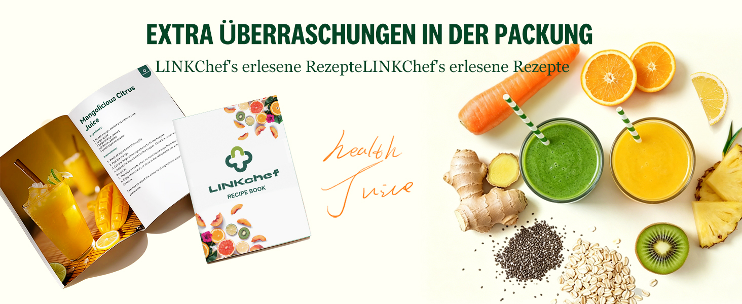 Шнекова соковижималка LINKChef Slow Juicer для овочів та фруктів, широкий завантажувальний отвір 115 мм, потужність 200 Вт, BPA-free, чорна