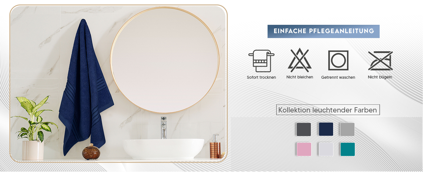 Рушники Utopia, бавовна, 700 г/м², 6 шт. (морська синь)