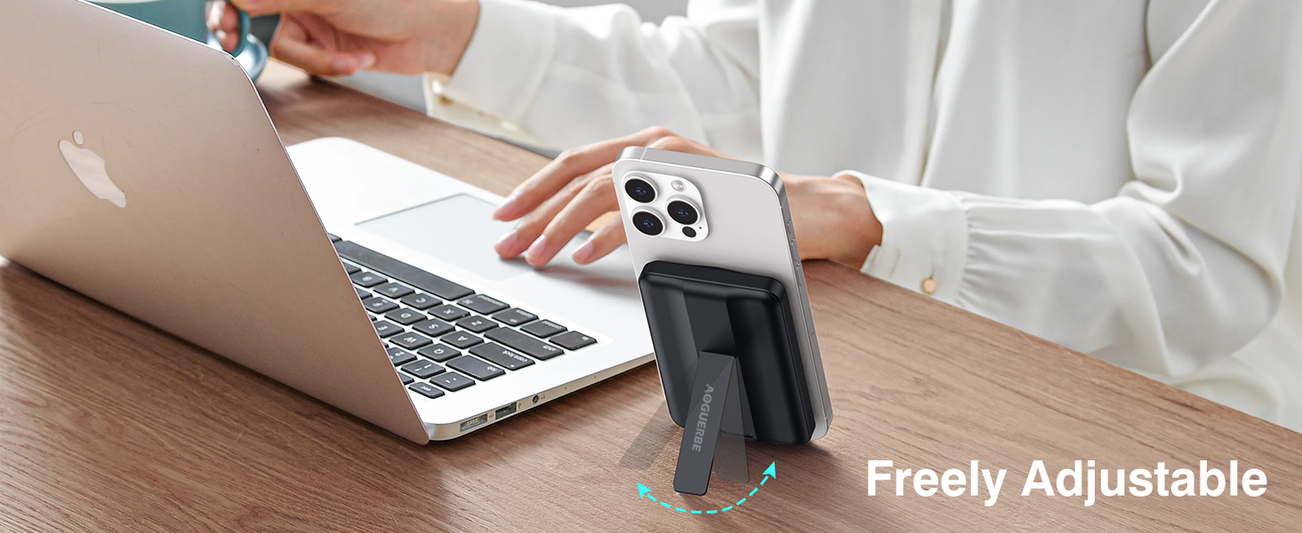 Power Bank AOGUERBE 10000mAh з MagSafe, LED дисплеєм, PD 22.5W, для iPhone 17/16/15/14/13/12 (Чорний)