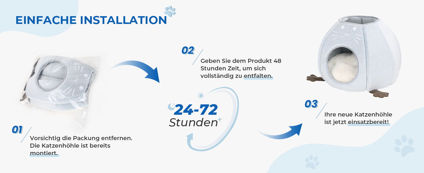 Кішка Будиночок-Печеричка для котів, сірий, 40x40x35 см, з м'якою подушкою Sherpa, M