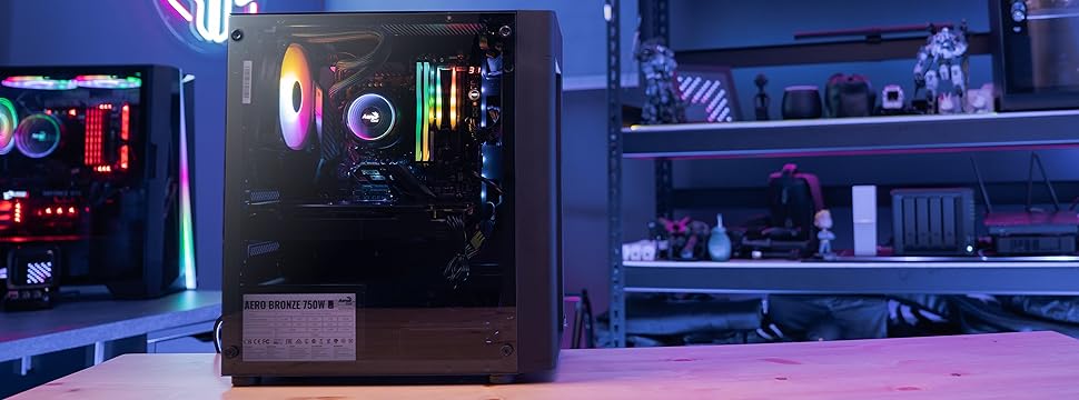Корпус ПК Aerocool HEXFORM K2 V2 Micro ATX з 3 RGB вентиляторами, сітчаста передня панель, чорний колір