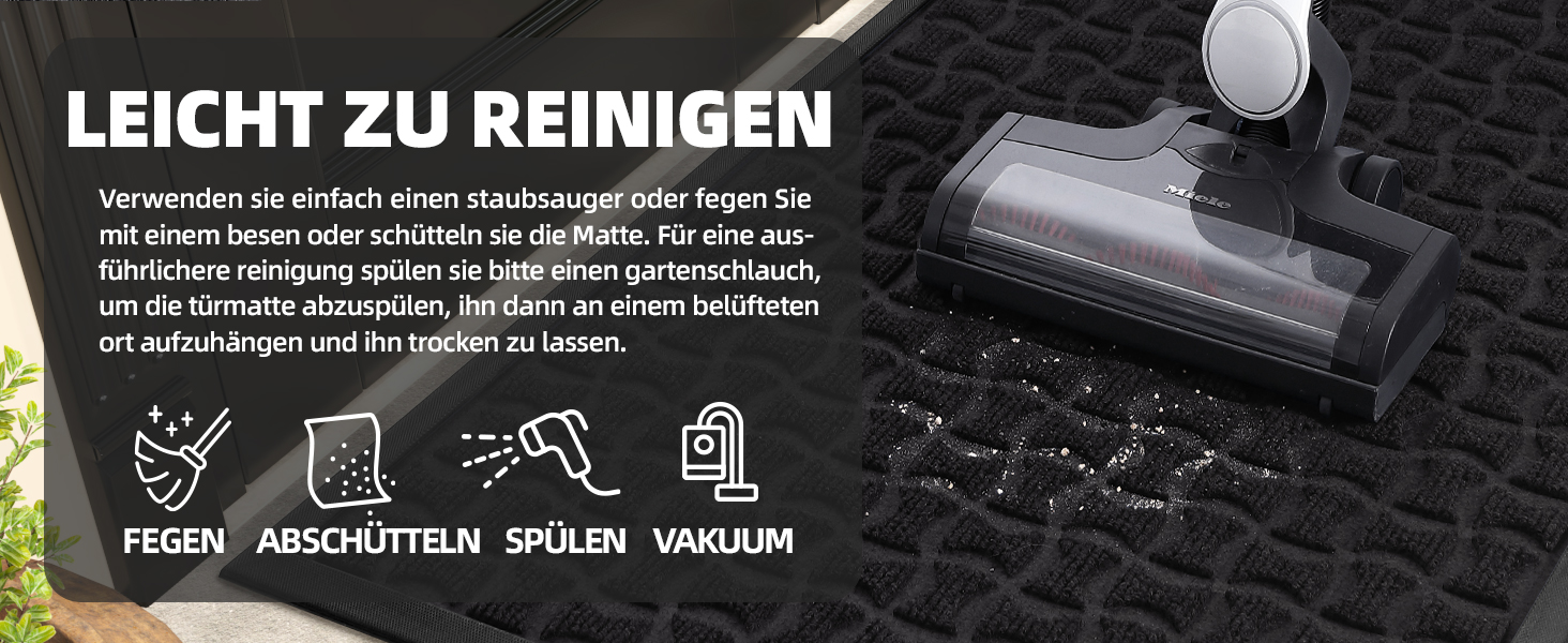 Килимок для дому та вулиці, чорний, 44x76 см - антиковзаюче покриття для входу, порогу, тераси