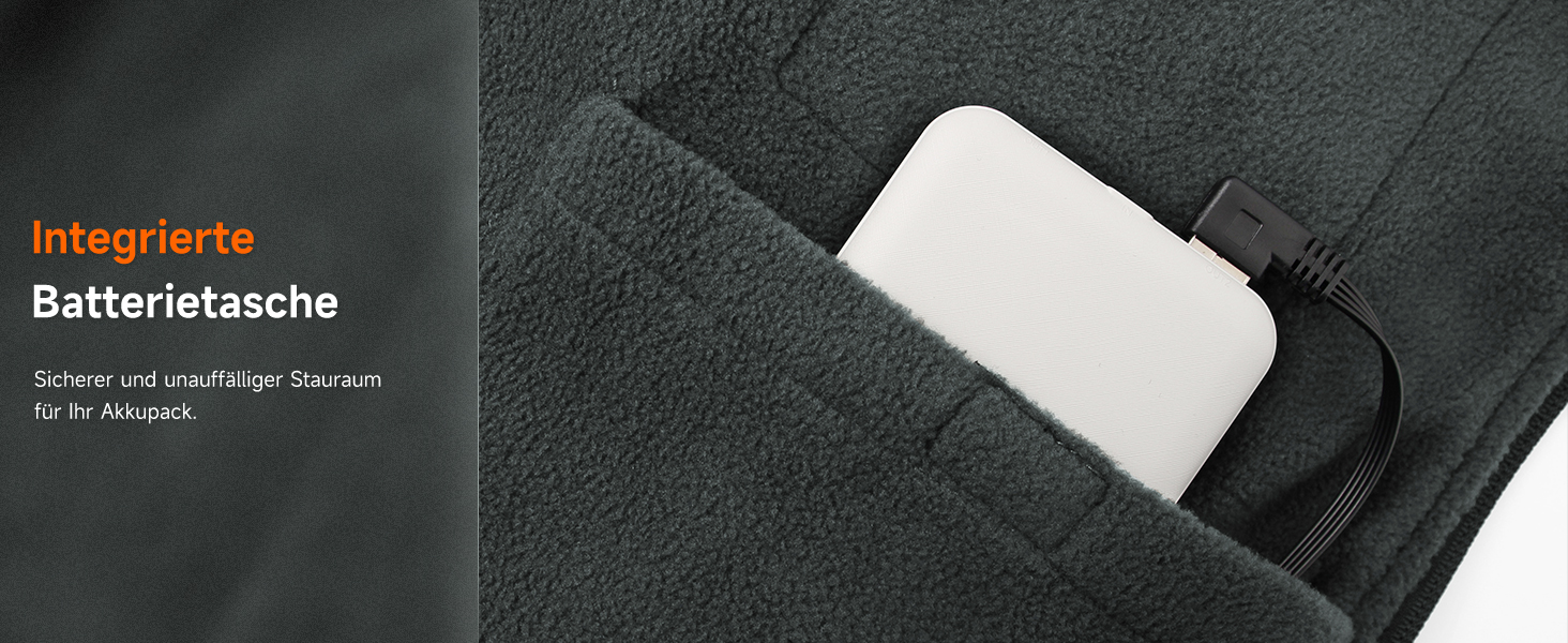 Обогреваемая жилетка LABCOOL для мужчин и женщин - жилетка з мікрофлісу з 6 зонами нагріву та 3 рівнями температури - USB-живлення з Powerbank 10000mAh - можна прати в пральній машині, чорний, розмір M