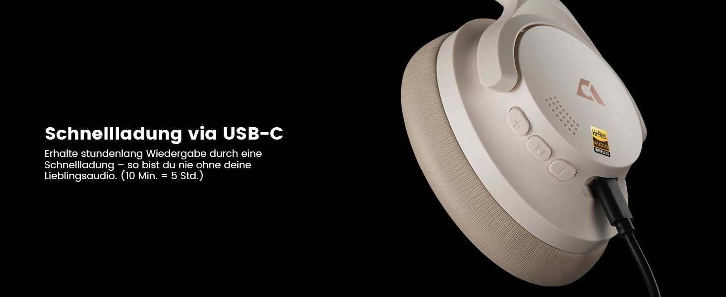 Навушники бездротові 1Mii AI Y8+ Bluetooth 6.0 з активним шумозаглушенням LDAC, 100 годин роботи, бежеві