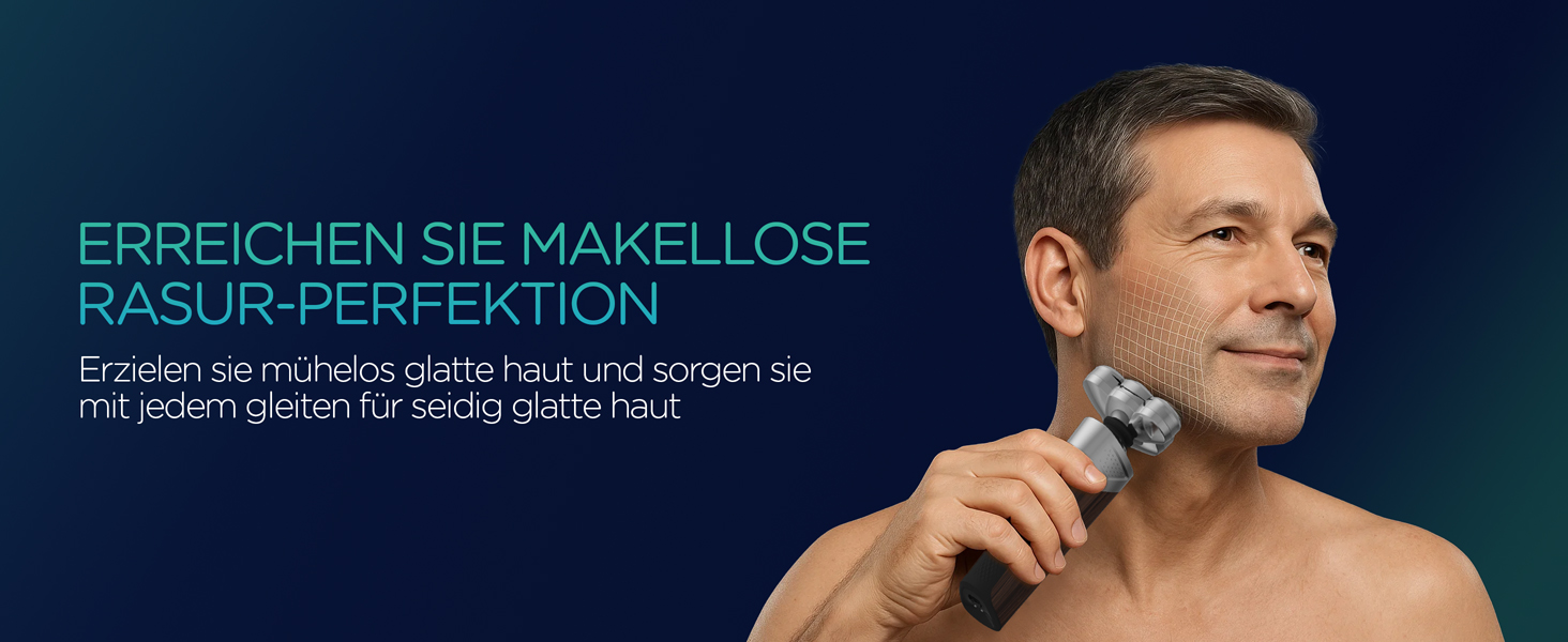 Електричний чоловічий бритва VOYOR TX500 5D з LED дисплеєм та бездротовою зарядкою (150 хв)