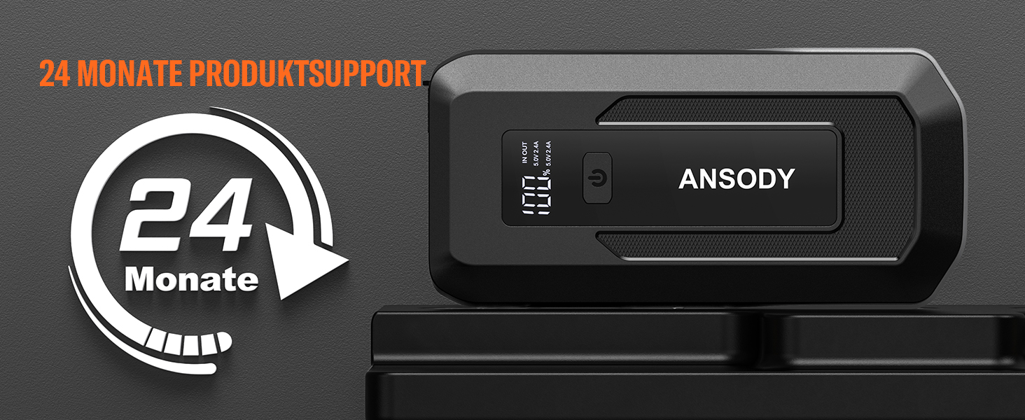 Powerbank для авто 12V Starthilfe 3000A: пусковий пристрій з LED, для бензину/дизеля (10/8L), сірий