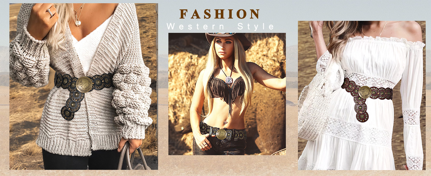 Жіночий шкіряний пояс-корсет в стилі вестерн SUOSDEY, широкий, коричневий, для суконь, талія до 115 см