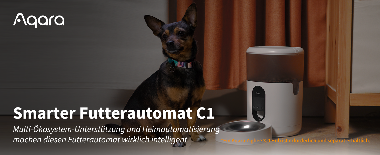 Aqara Автоматичне годування для котів та собак C1, сумісний з Aqara Zigbee 3.0 HUB, програмований, керування через Google, Alexa, Siri, SmartThings