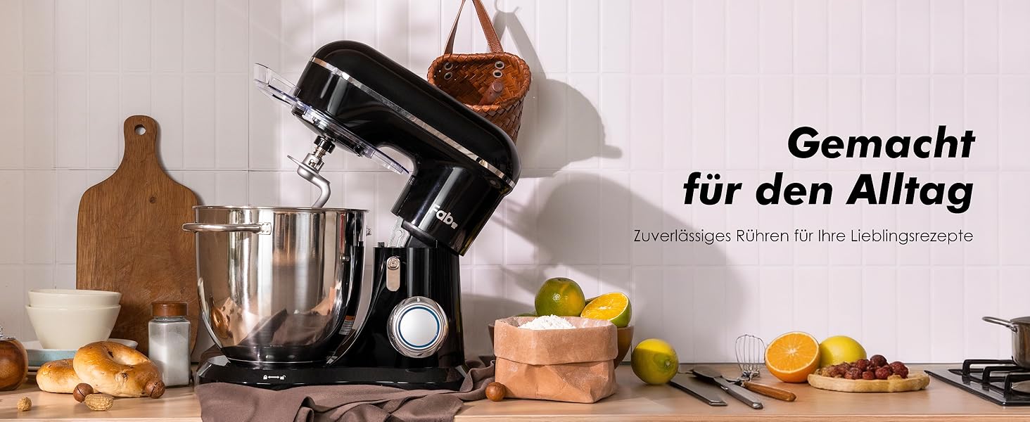 Кухонний комбайн Kitchen in the box, планетарний міксер з чашами 4,5 л та 5 л, 1300 Вт, 10+ швидкостей, набір насадок (гак, міксер, вінчик)