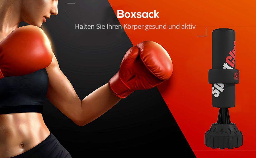 Стенд-боксерський мішок SPORTNOW, 65-175 см, з сорбентом, боксерські рукавиці, обладнання для боксу та кікбоксингу, пластик, чорний