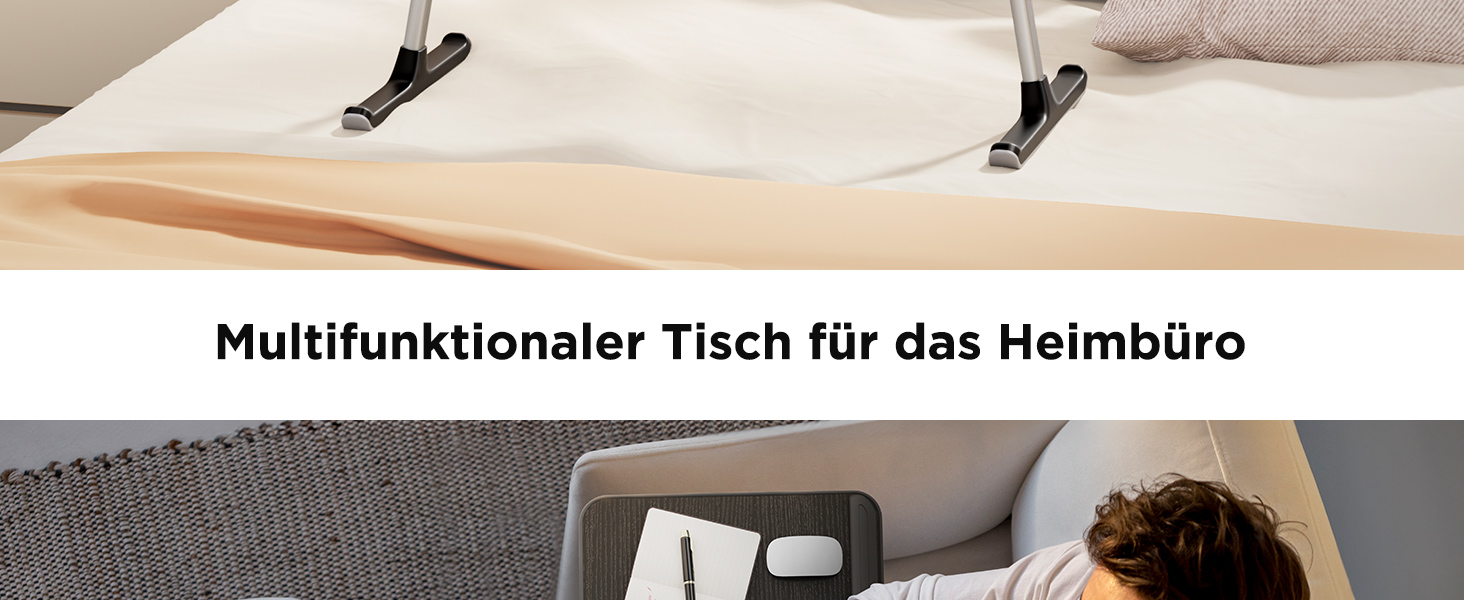 Столик для ноутбука SAIJI, регульована висота, 5 рівнів, для роботи, навчання, читання, їжі, підходить для ноутбуків до 17 дюймів (52*30 см, чорний)
