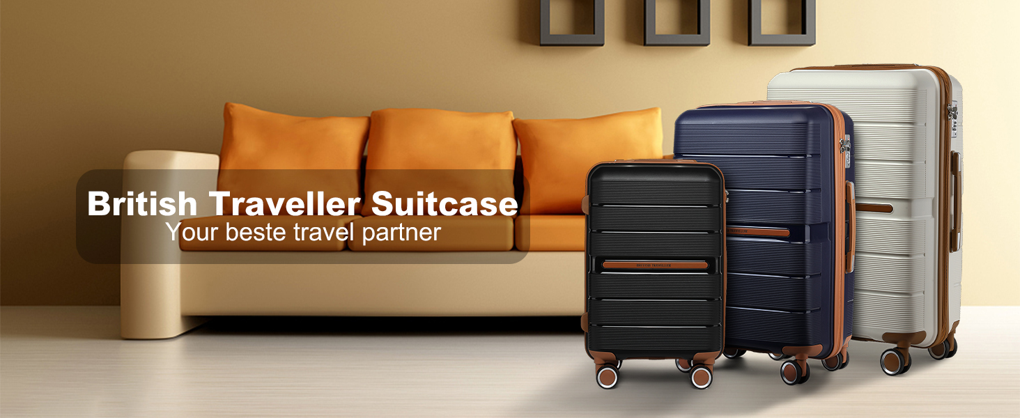Чемодан British Traveller Mittelgroß: міцний валіза на 8 колесах з TSA-замком (66 x 43.3 x 28.5 см)