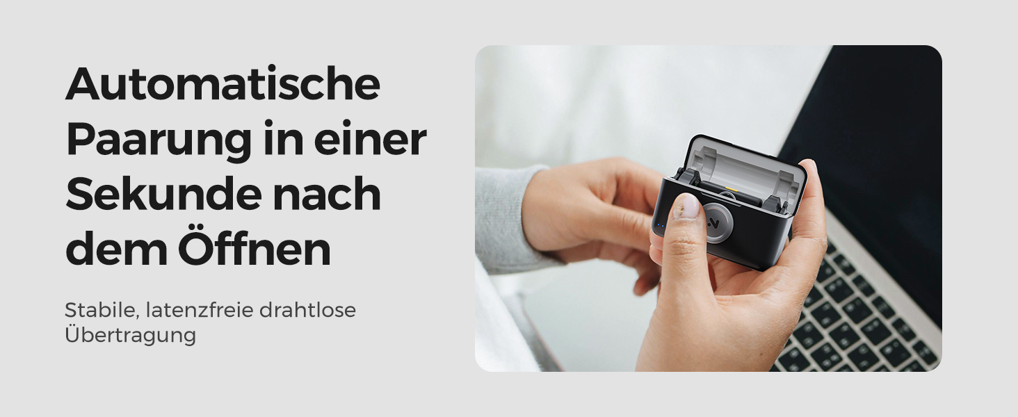 NearStream Бездротовий петличний мікрофон для iPhone/Android, AWM25T, Lightning/USB-C, шумозаглушення, 24 години роботи, для стрімінгу, влогів, подкастів