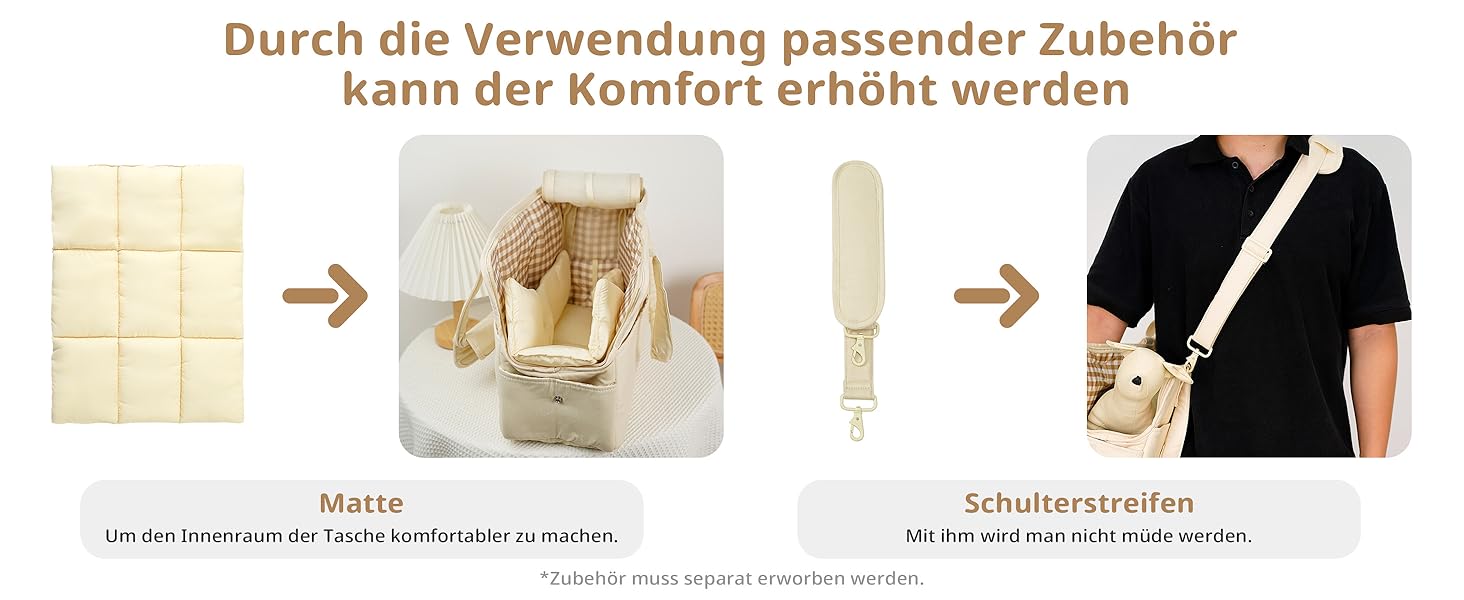 Транспортна сумка для собак, котів та кроликів – складана переноска з безпечним закриттям, сіткою для вентиляції та бічними кишенями – практичний аксесуар для подорожей (Бежевий/Сірий, різні розміри)