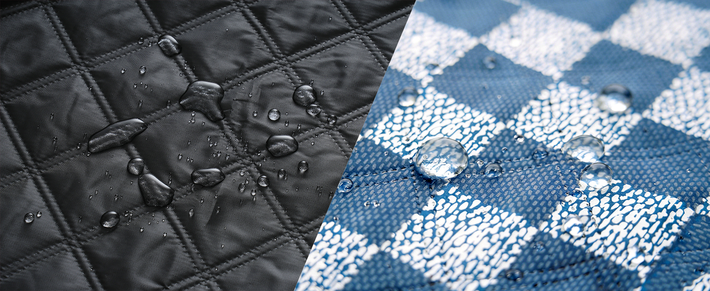 Плед для пікніка Oak & Tea 200x200 см, водонепроникний, ізолюючий, XXL, складаний килимок для пляжу, кемпінгу, подвір'я з міцного Оксфорду (джинсово-синій)