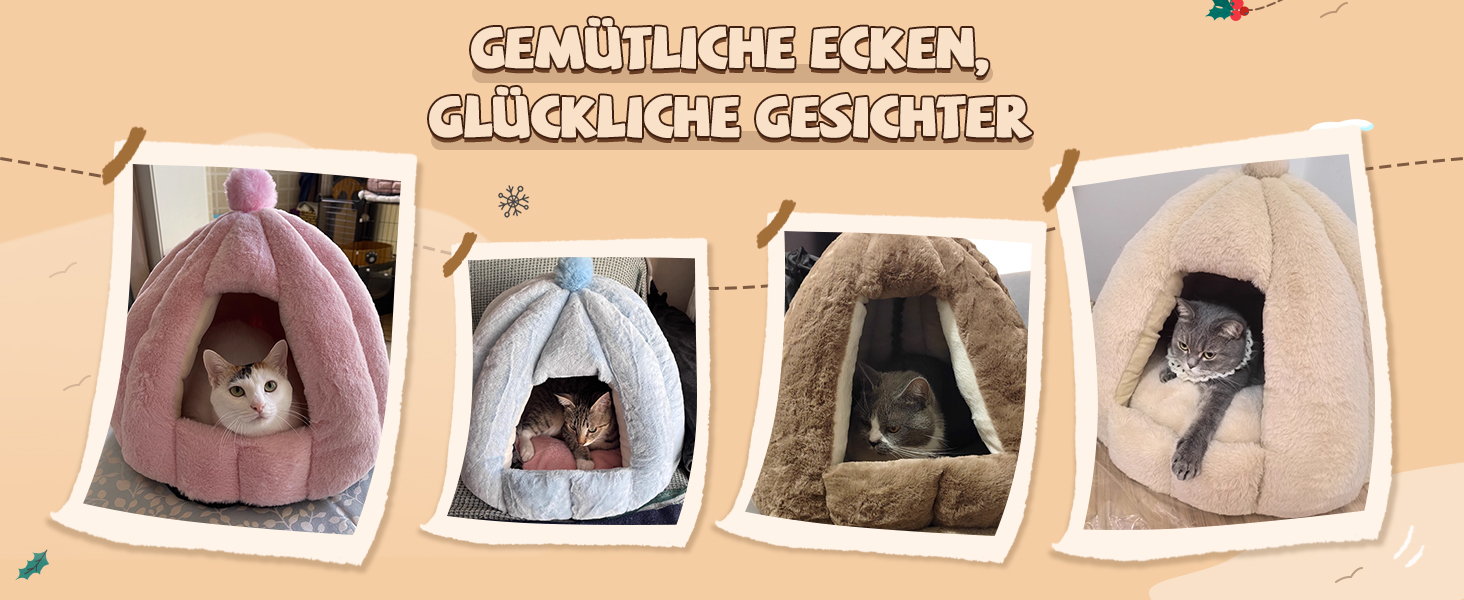 Кішка/Собака, Будинок-Печера ALLSOPETS, Igloo, Зйомний М'який Кисень, Для Маленьких і Середніх Тварин, Глетчер Блакитний, L