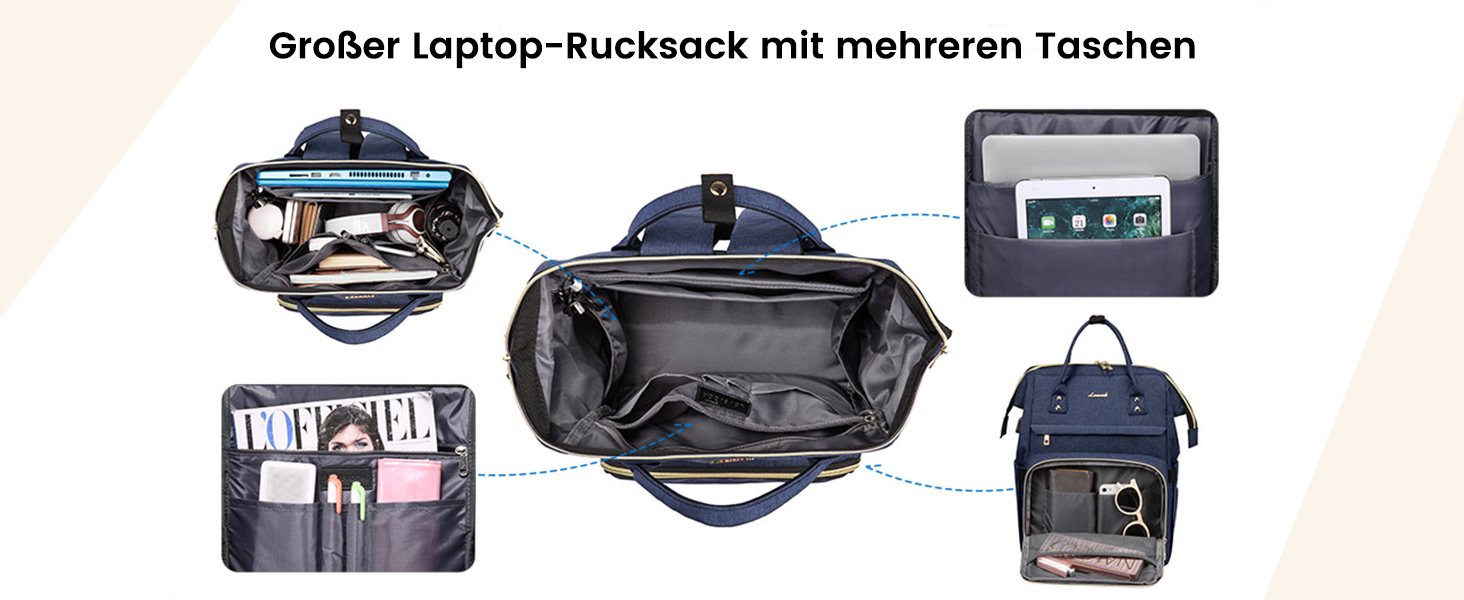 LOVEVOOK Рюкзак для жінок, шкільний/університетський, водонепроникний, з USB-портом, для роботи, подорожей, 17