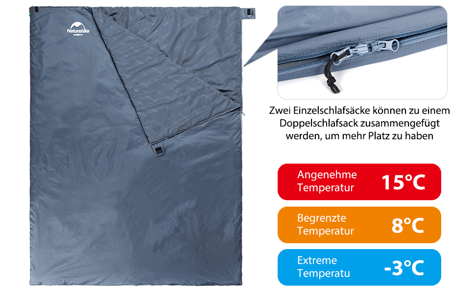 Naturehike Sleeping Bag - 7°C Warm Weather Sleeping Bag for Hiking, Backpacking & Camping - Lightweight, Youth & Adult