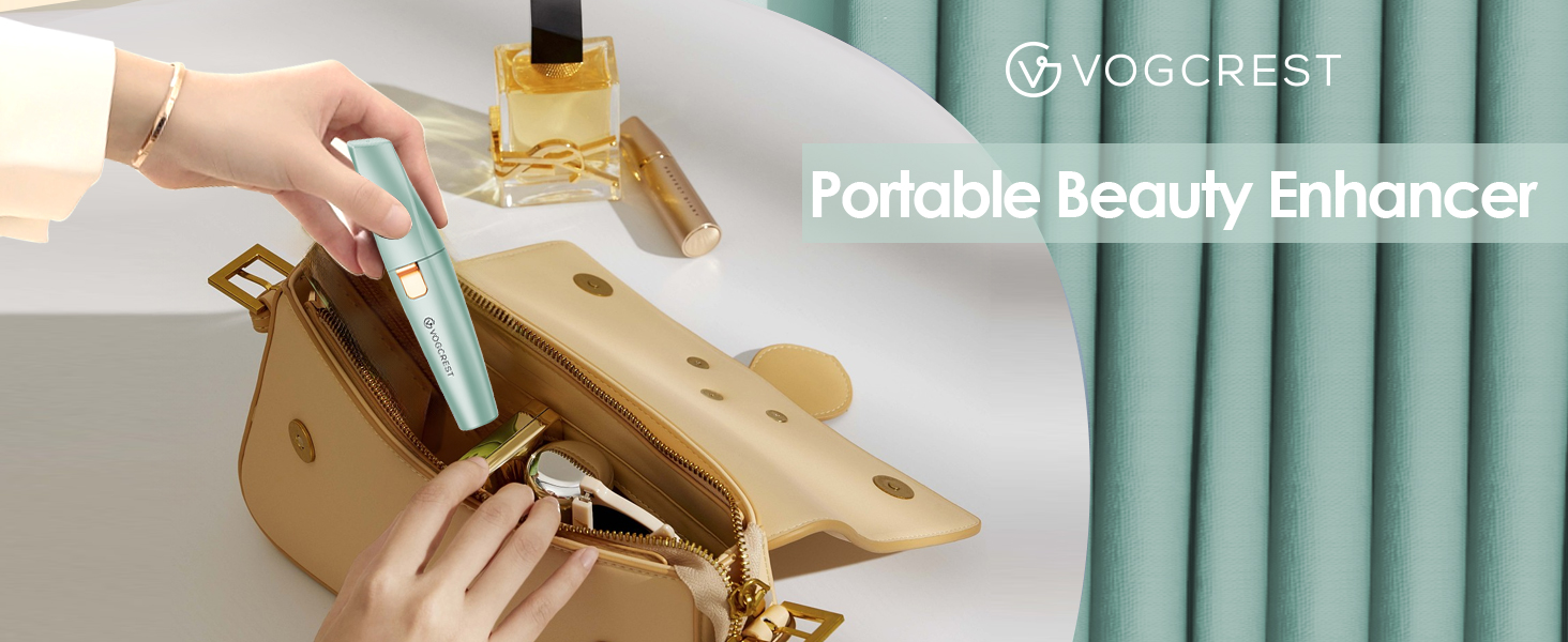 Триммер для обличчя та брів VG VOGCREST 2-в-1, акумуляторний, з LED-підсвіткою (Рожеве золото, Зелений)