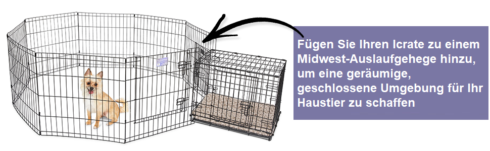 Кія для собак Midwest Homes iCrate Modell 1536DDU, чорна, 90 см, з піддоном, перегородкою та захисними ніжками