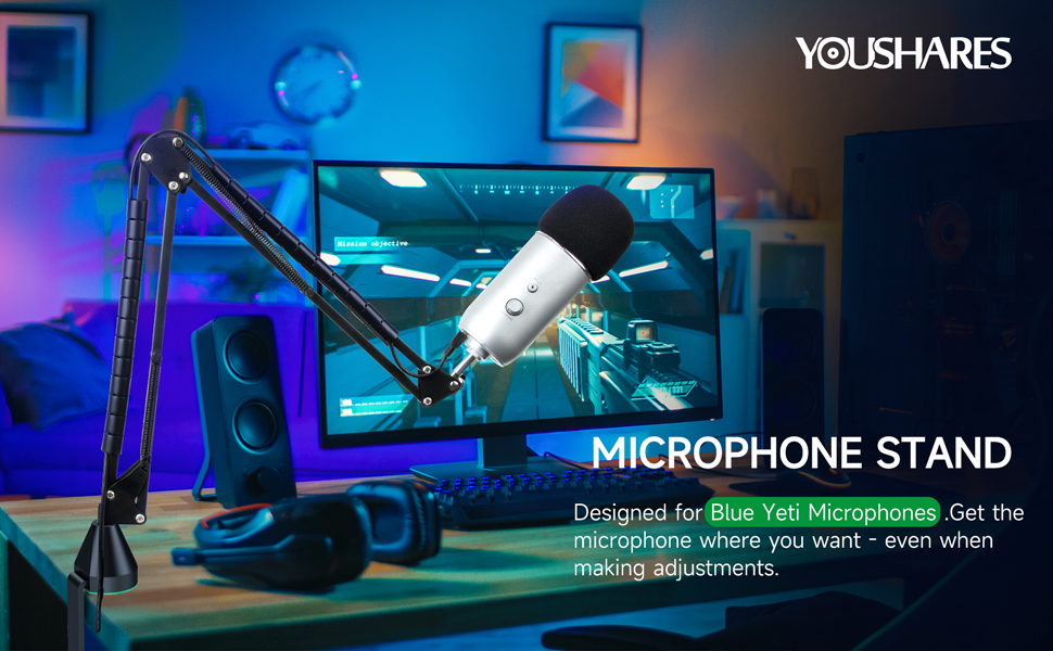 Кріплення для мікрофона Blue Yeti з поп-фільтром - Blue Yeti X, Youshares, для студії, подкастів, стрімінгу
