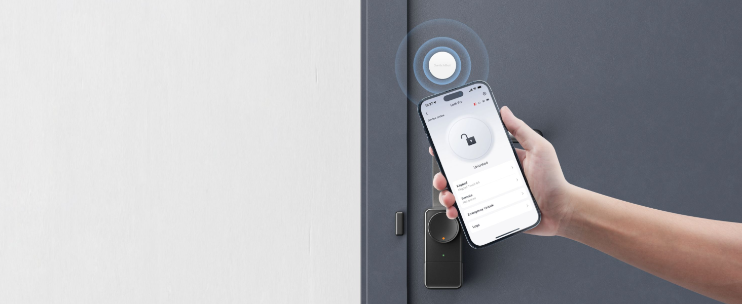 Розумний замок SwitchBot WALN Smart Lock Pro для вхідних дверей, електронний дверний замок з керуванням через додаток, підтримка Matter, Alexa, Google, швидке встановлення