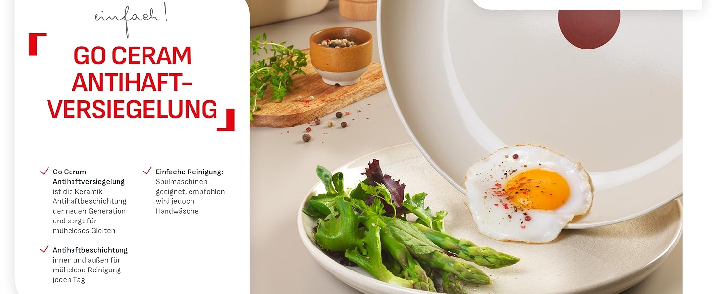 Набір посуду Tefal Cera Bright On 7 предметів: сковороди 20/24/28 см, каструля 16 см, каструля 24 см + кришки. Керамічне антипригарне покриття, алюмінієвий корпус (перероблений), індикатор нагріву Thermo Signal, для всіх типів плит, Бежево-сріблястий