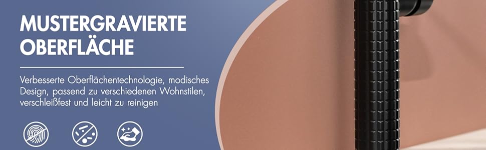 Сучасний кухонний змішувач з висувною лійкою AIMADI 360° з нержавіючої сталі, чорний/рожеве золото, для кухні