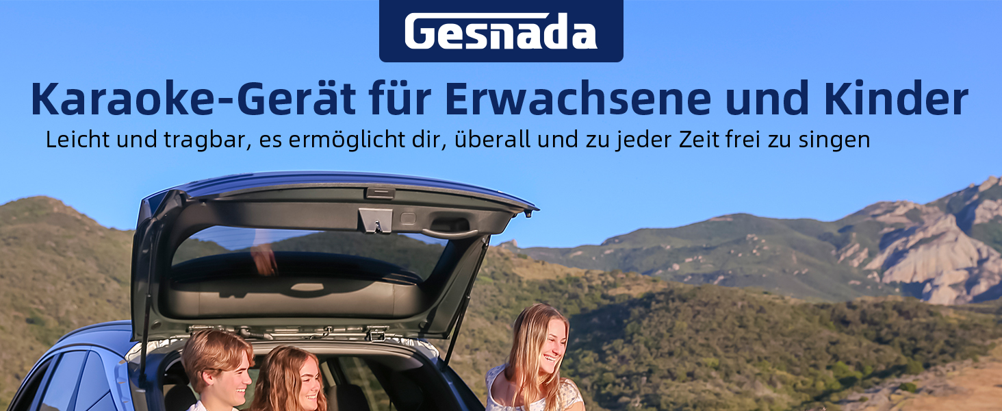 Караоке машина для дорослих та дітей – портативна система з 2 мікрофонами, Bluetooth, TF, USB, AUX, TWS, динамік, чорна