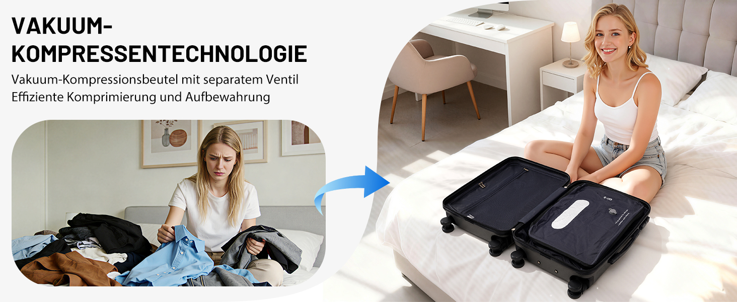 Валіза COOLIFE: міцний ABS-пластик, TSA-замок, телескопічна ручка, 4 колеса (білий, середній)