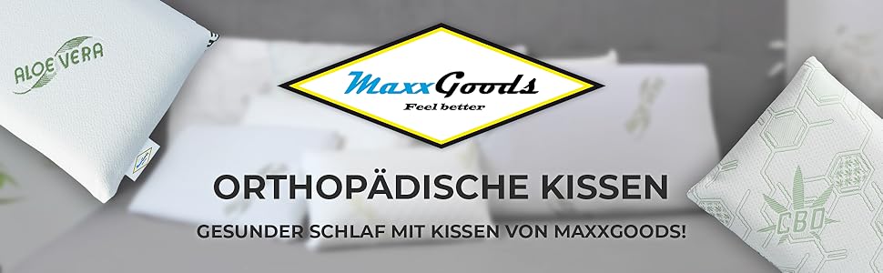 Ортопедична подушка для дітей MaxxGoods з в'язкопружного гелевого пінополіуретану з чохлом Aloe Vera та бавовняним внутрішнім покриттям, 50×30×5 см – подушка для немовлят і малюків