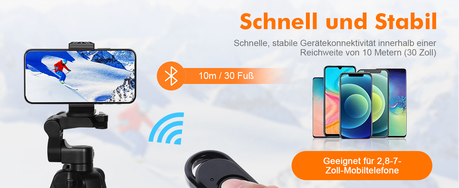 Штатив для камери та телефону GRIFEMA, 140 см, алюміній, з Bluetooth-пультом, регульований, сумісний з iPhone, Android, DSLR