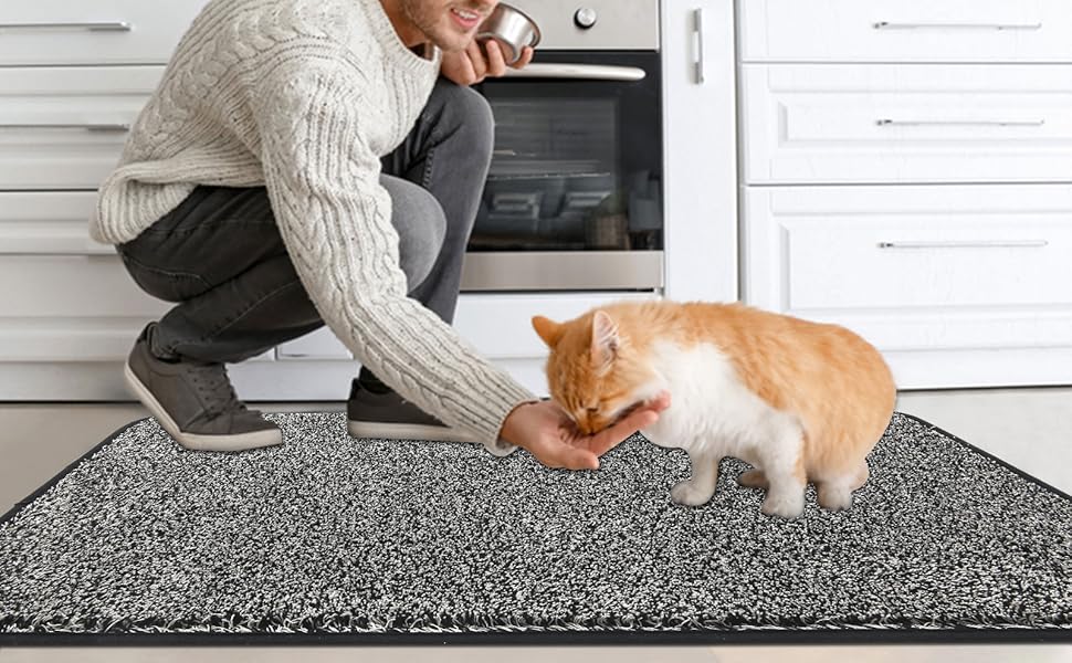 Придверний килимок Pauwer протиковзкий та зносостійкий, мийний килим для входу, тераси, коридору та саду, для дому та вулиці (45x70 см, чорний)