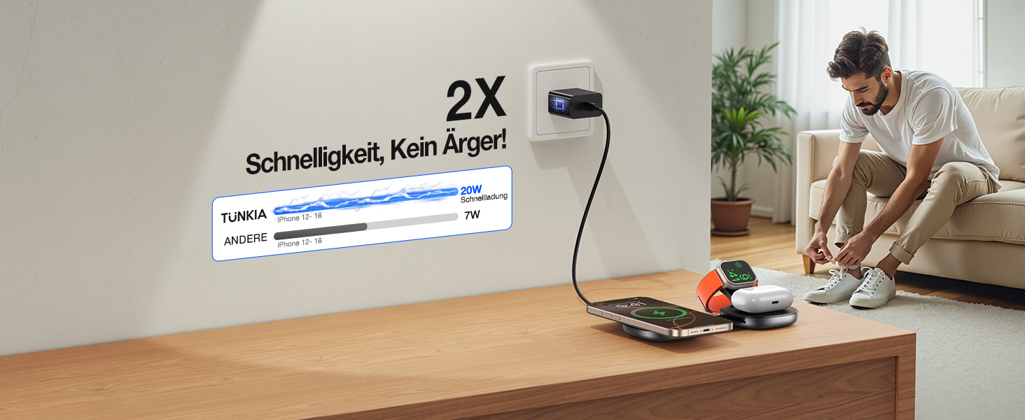 Бездротова зарядка 3-в-1 з MagSafe: для iPhone, Apple Watch, AirPods (20W)