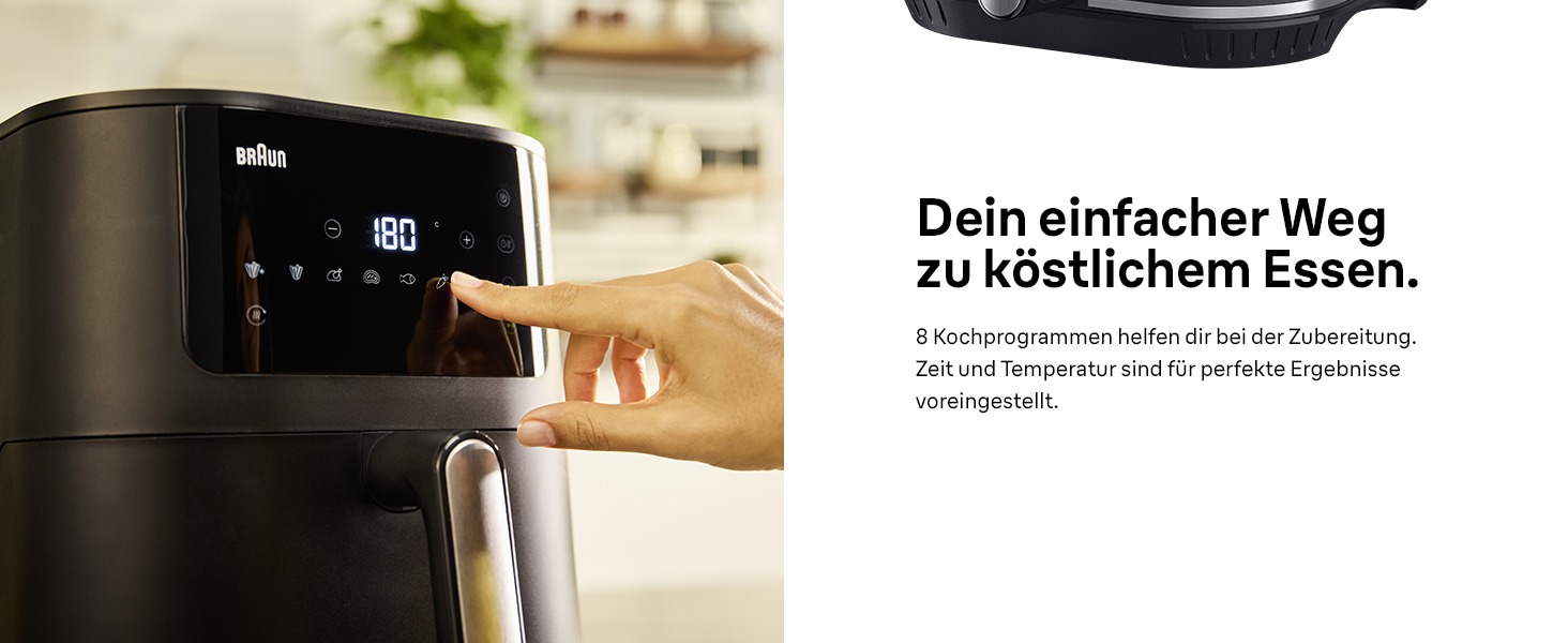 Фритюрниця електрична Braun MultiFry 5 HF5030 6л з технологією RealAir, сенсорне управління, 8 програм, чорна