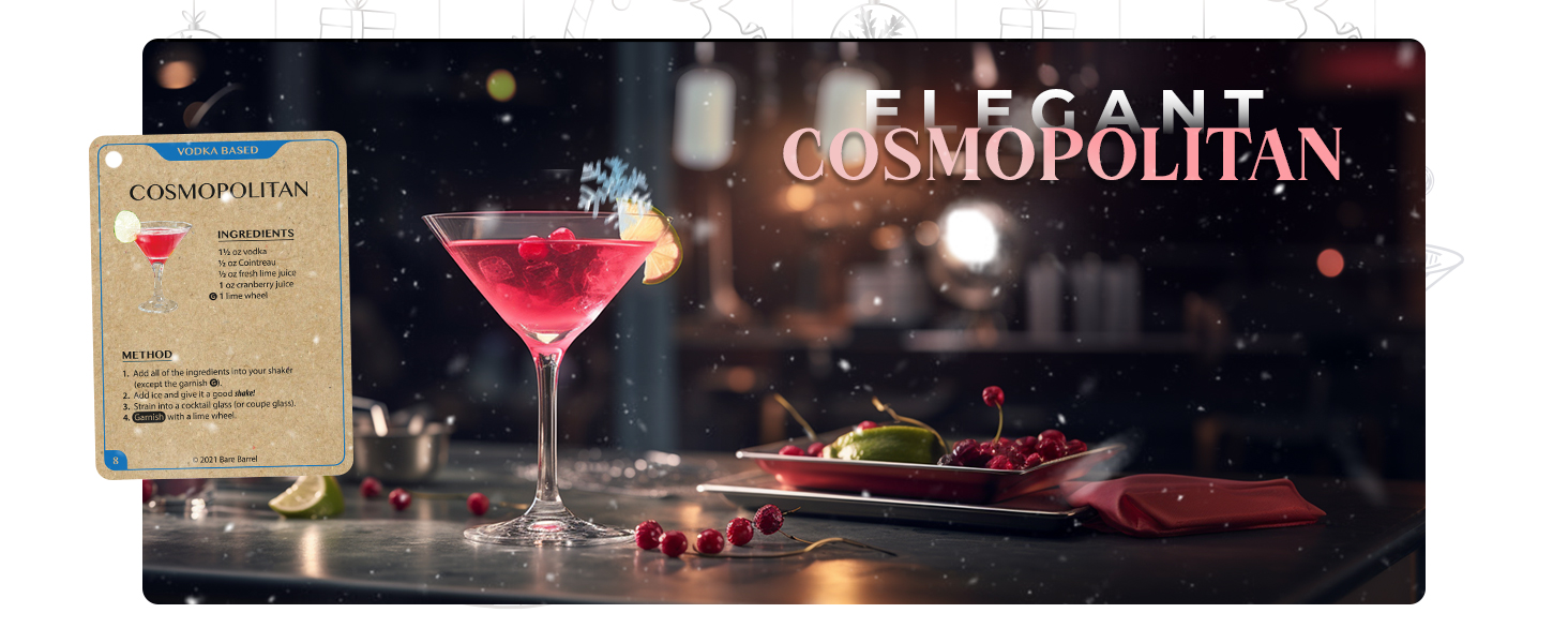 Набір бармена для приготування коктейлів Rose Gold 24oz: 12 предметів, дерев'яний підставник, рецепти, професійний барний аксесуар