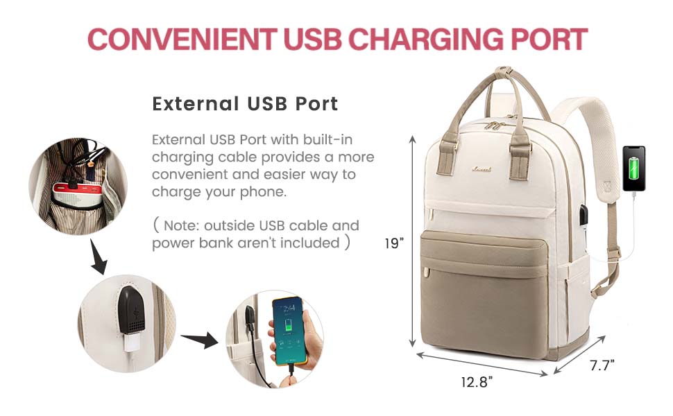 LOVEVOOK Рюкзак для жінок, 17 дюймів, рюкзак для школи, рюкзак для підліток з відділенням для ноутбука, водонепроникний рюкзак для подорожей, роботи, навчання, Khaki Beige, 17.3 дюймів