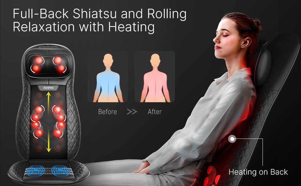 Масажер для ніг RENPHO з підігрівом, Shiatsu масажер для ніг електричний, 18 гнучких роликів для масажу, для фасціїту, подарунок на День батька