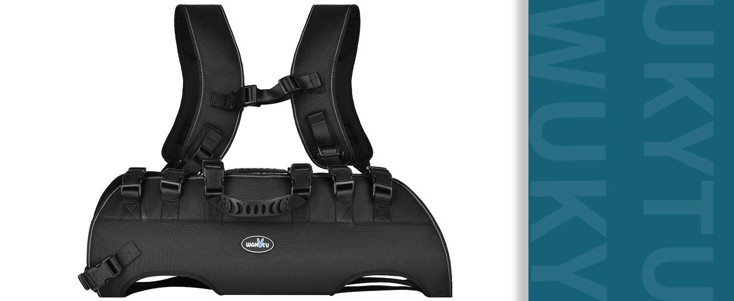 Сумка-переноска для собак великих порід Wakytu: переноска-рюкзак для собак з проблемами суглобів, травмами, літніх собак. Максимальна вага 30-40 кг, чорна, 4XL