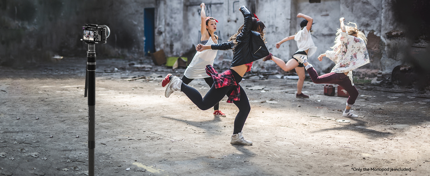 SIRUI Монопод з вуглецевого волокна з системою швидкого кріплення | 165см, професійний, 3-в-1, вантажопідйомність 10кг, для DSLR та відео (SVM-145P)