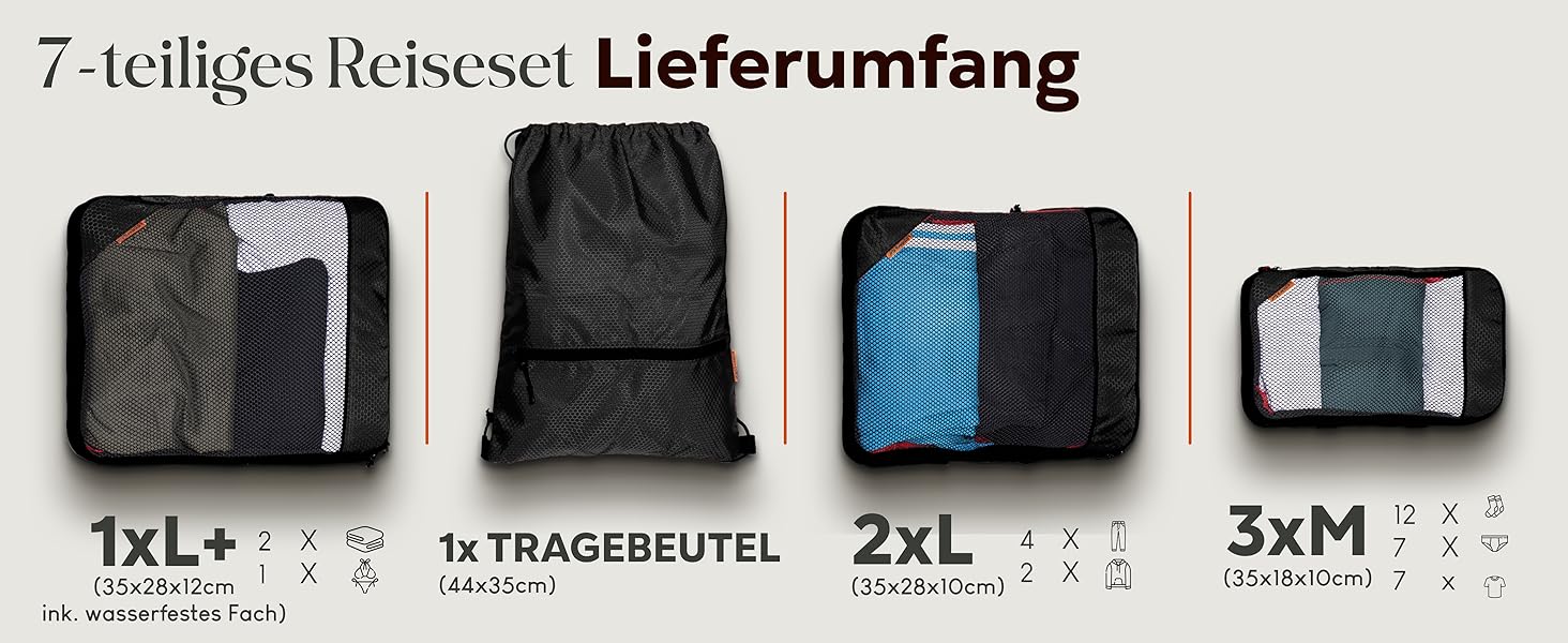 Набір кубиків для пакування з компресією для валізи та рюкзака, 3 шт, Alpine Slate (сірий)