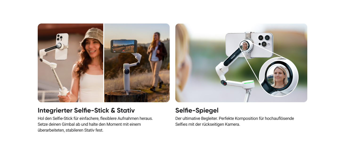 Insta360 Flow 2 Pro Gray – Професійний гіростабілізатор для смартфона з Apple DockKit, AI-tracking, інтегроване штатив/селфі-стік, для мобільного влогінгу та подорожей, сірий колір