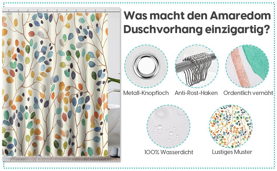 Драпірування для ванної кімнати Amaredom з квітковим принтом, 120x200 см