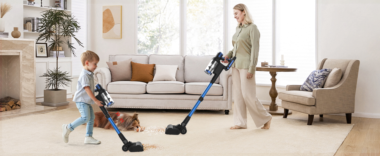 Бездротовий пилосос Nigecue 550W з акумулятором, 45000Pa, 60 хвилин роботи, Smart-дисплеєм, антизаплутувальною щіткою та контейнером 1.5L. Ідеально підходить для твердих підлог, килимів та видалення шерсті тварин.