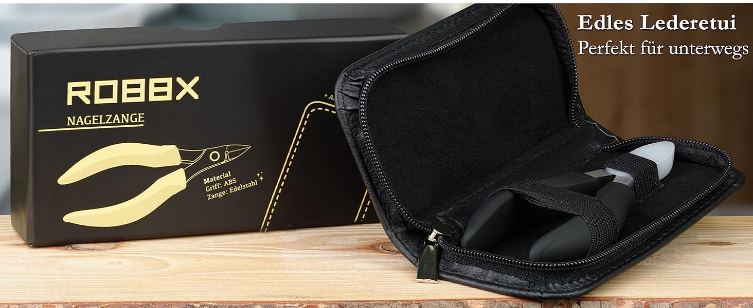 Набір для манікюру та педикюру ROBBX® Profi Nagelzange: кусачки для товстих нігтів, зручна ручка, чохол, ножиці